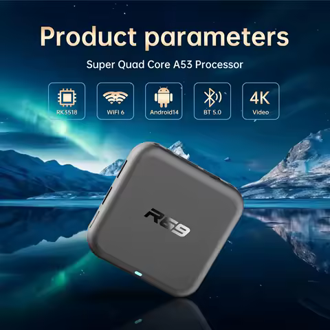 Rockchip 3518 TV Box R69-1 HDR 10 Ultra HD 4K Rockchip 3518 AndroidTV 14 Netflix Google Support Wifi6 BT5.0
