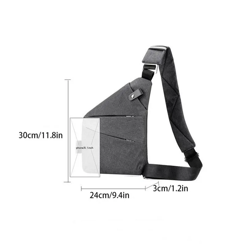 Anti Theft Crossbody Bag, Sling Chest Bags for Women Men, Slim Sling Bag Shoulder Bag Anti-theft Design for Travel, Sport, Work