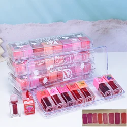 8Pcs Fruity Flavor Lip Tint Set 8 Colors Watery Lip Stain Lip Gloss Waterproof Non-Stick Liquid Lipstick Lips Cosmestic