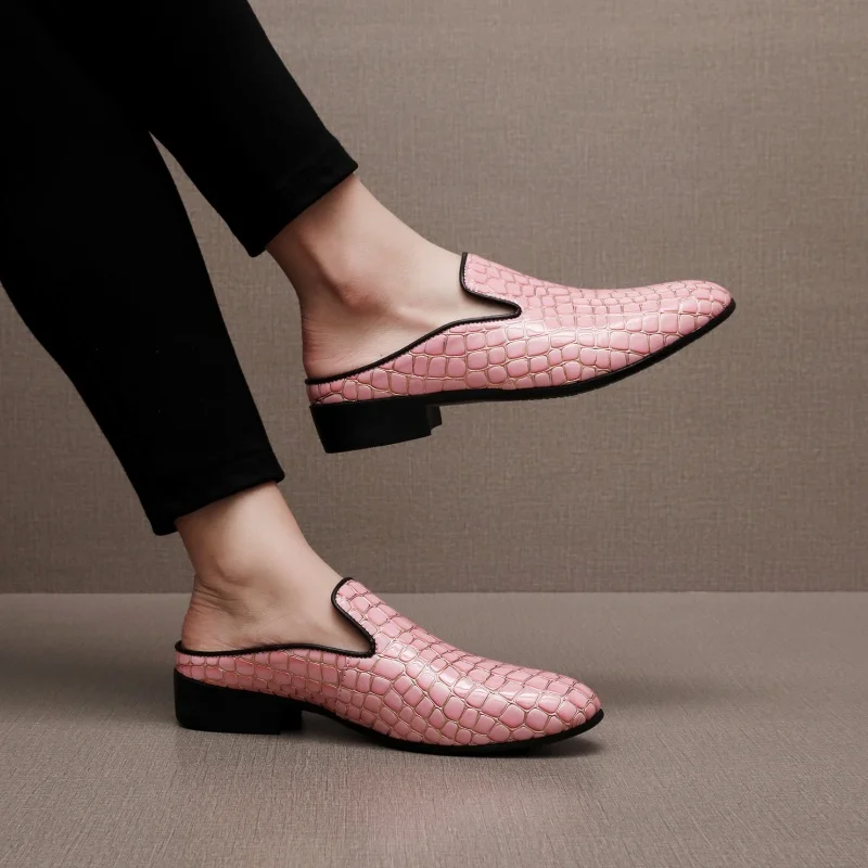 Size 40-50 New Men Business Casual Slippers Elegant Men Comfortable Non Slip Fashionable Toe Cap Slippers European Style
