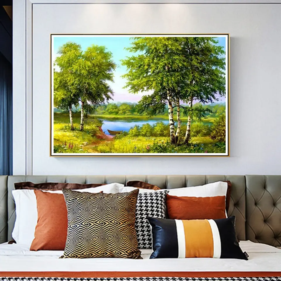 5D DIY Diamond Painting Landscape Rhinestone Diamond Embroidery Cross Stitch Kit Inlaid Mosaic Art Picture Home Decoration Gift