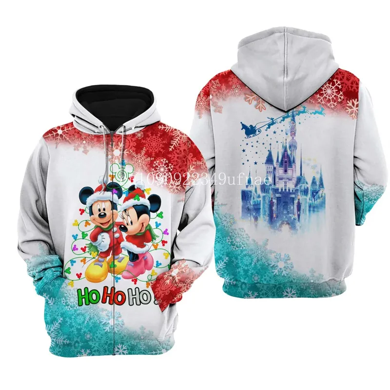 Disney Minnie Mouse Sweatshirt Women Spring Fashion Boys Girls Children Cartoon Hoodies 3D Printing Autumn Casual Men Hoodies