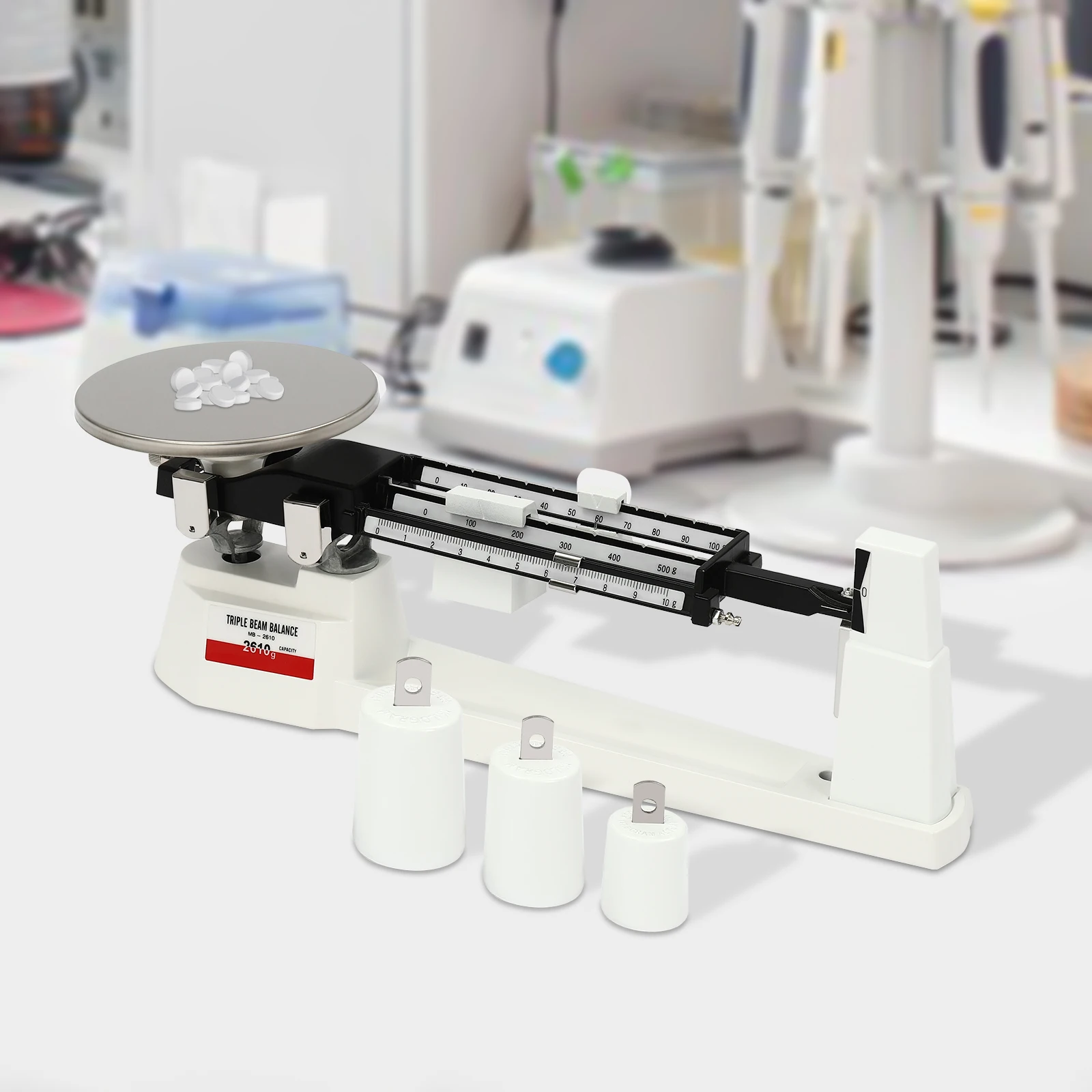 

Alloy Plastic Stainless Steel Triple Beam Scale, Classroom University Lab Use, Fast Stabilization Mechanical Balance without Battery for Industrial Medicinal Weighing