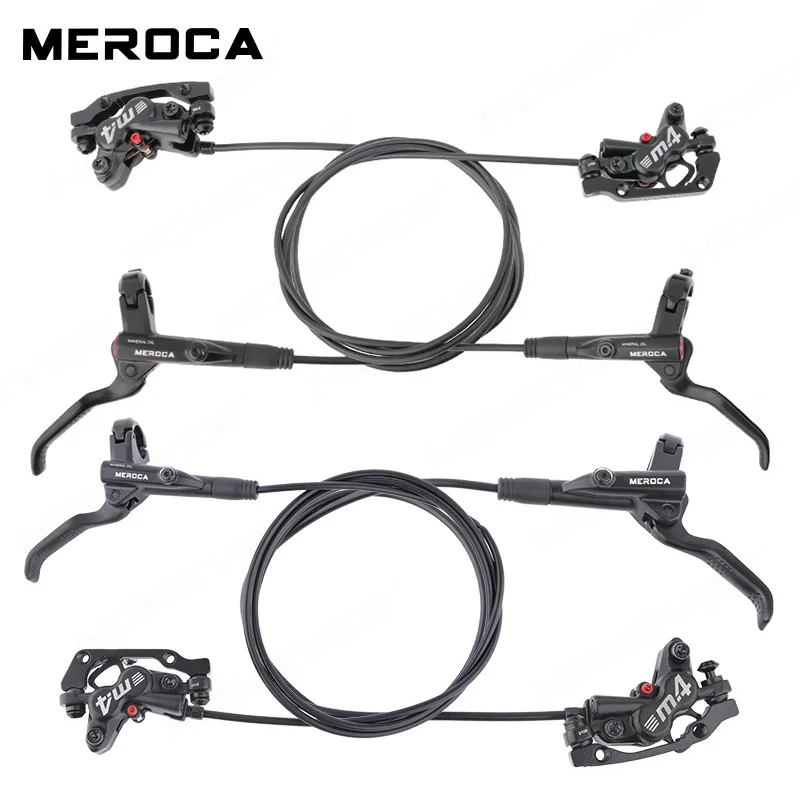 MEROCA M4 Bicycle Mtb Brake Hydraulic Disc Brake 160mm Rotor MTB Bike Oil Disc Brake 4 Piston Oil Brake Bicycle Parts Cycling