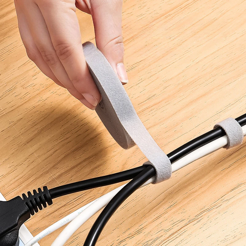 1.2cm Wide，1.5m Long Reusable Cable Ties, Strap for Cable Management, Organize Computer/Desk/Charger Wires, Washable