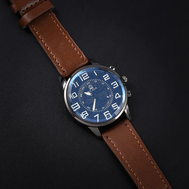 New Men's Casual Quartz Leather Band Calendar Watch Analog Wrist Watch Male Minimalism Design Men Watches for Meeting