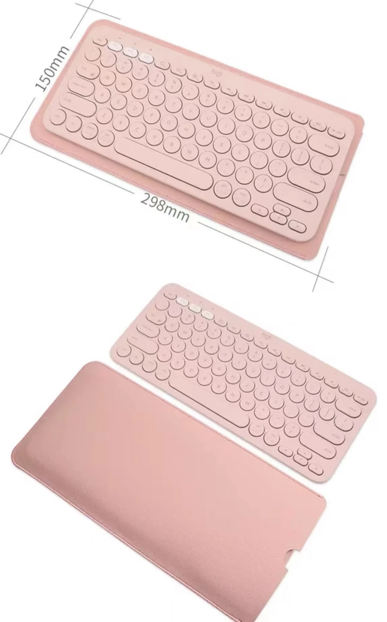 PU Leather Wireless Keyboard Sleeve Travel Keypad Pouch Storage Bag Shockproof Protective Case for Logitech K380