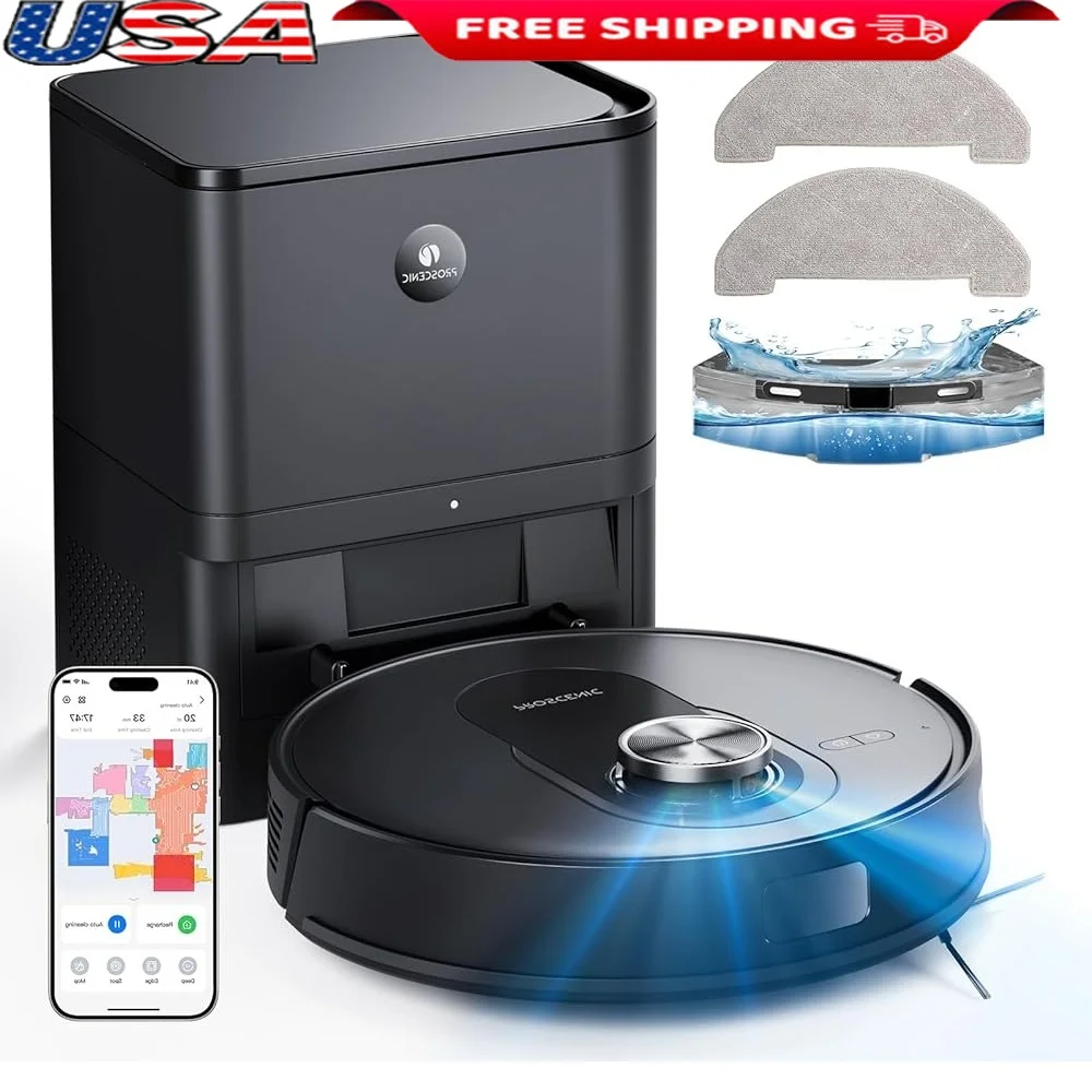 

Q8 Max Robot Vacuum and Mop Self Emptying 5000Pa Suction LiDAR Navigation 200Min Runtime Auto Recharge Hands-Free Cleaning