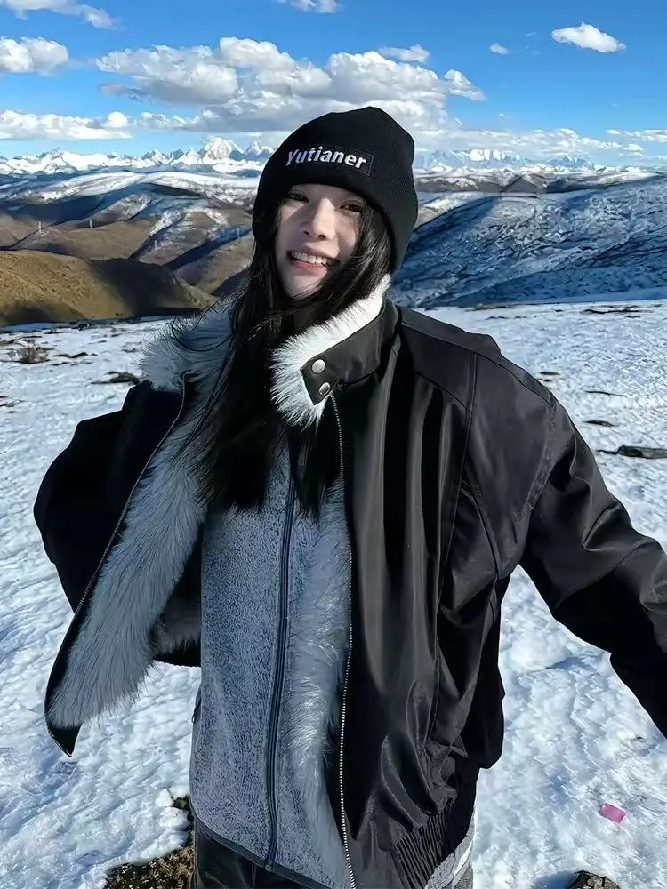 

Wolf King Mountain Eagle Imitation Mink ort Jaet Thiened Winter Cotton Coat Men's Faionable Harlan Cottonwear