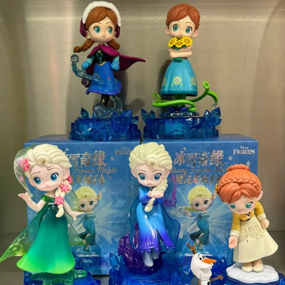 Disney frozen magia série caixa cega artesanal na moda jogar boneca feminino presente de aniversário ornamento de mesa, atmosfera requintada ha