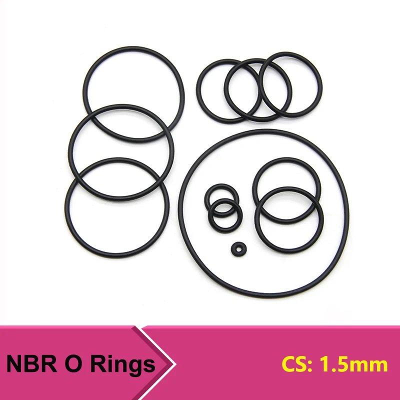 

50/100Pcs Black NBR O Ring CS 1.5mm OD 4.5~ 90mm Nitrile Rubber Round O Type Corrosion Oil Resist Sealing Washer Gasket