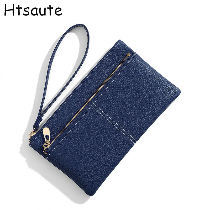 

High Quality Clutch Women Wallets Card Holder Zipper Male Coin Purses Simple PU Card Clips Large Capacity Men Money Clips