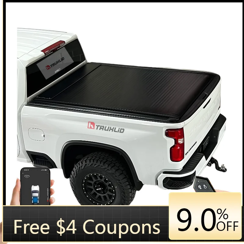 

Deren High QualityElectric Powered Retractable Tonneau Cover for Chevy Silverado/GMC Sierra 1500 Pick-up Truck Bed Custom Fit