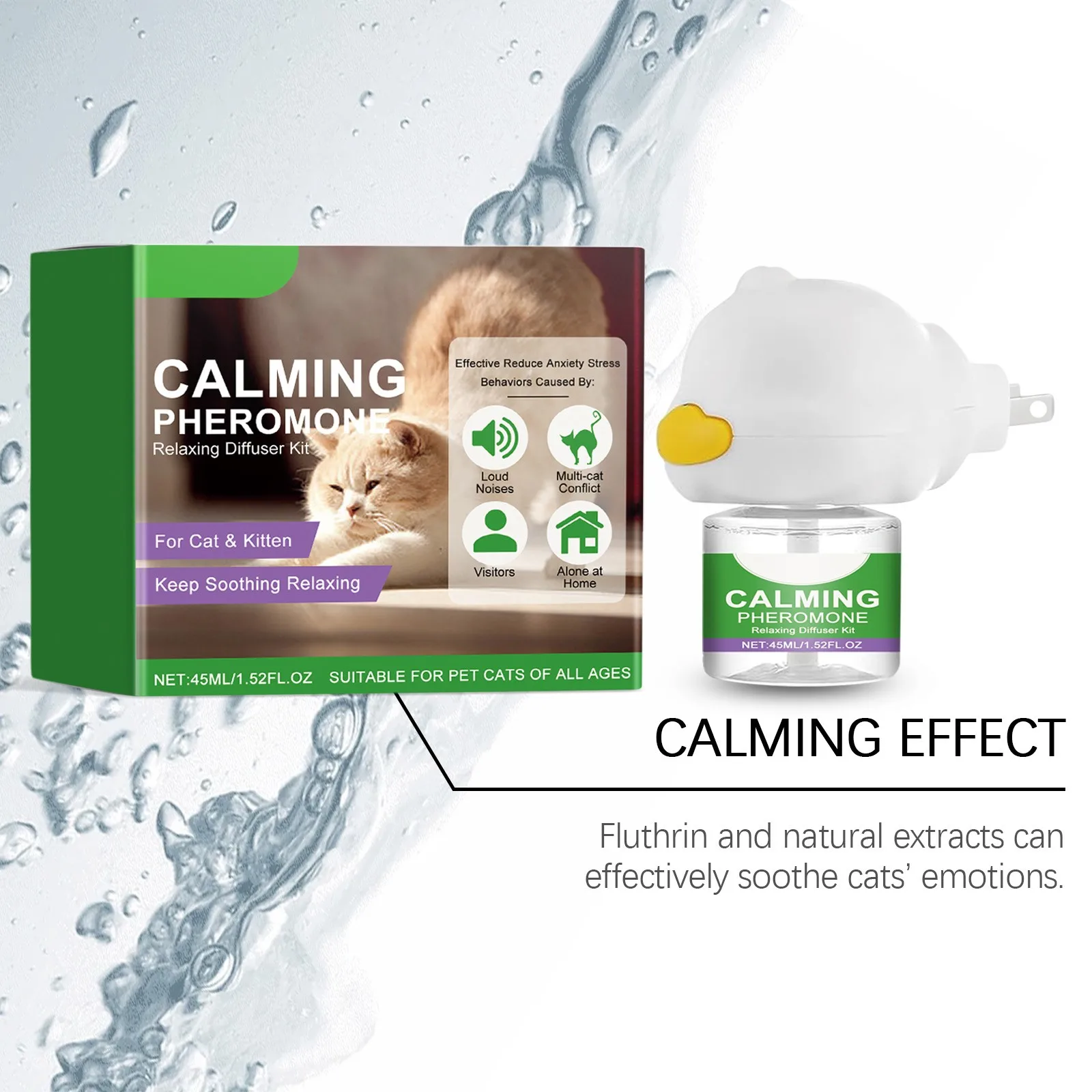 45 مللي موزع هادئ لفرمون القط يخفف بشكل فعال من القلق والتوتر مهدئ دون تهيج المكونات اللطيفة #5