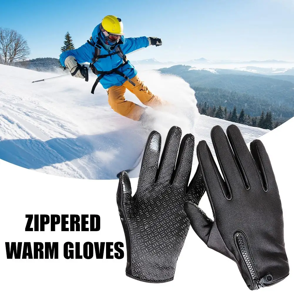 Winter Warm Outdoor Riding Bike Fishing Polar Fleece Glove New Two-finger Waterproof Non-slip Screen Exposed Unisex Touch G N5N5