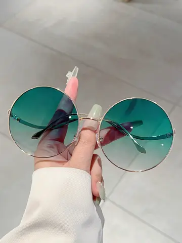 GM LUMIAS Oversized Round Sunglasses Women New Fashion Vintage Gradient Shades Retro Trendy Luxury Stylish Design Sun Glasses