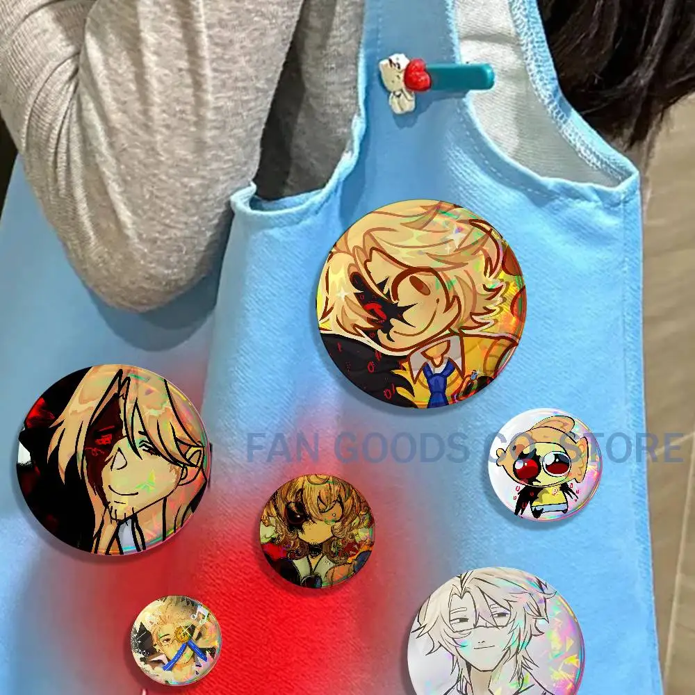 F-Forsaken J-John doe Enamel Pins Funny Cartoon Characters Badge Fashion Jewelry Accessories Round Snap-in Brooch on Backpack