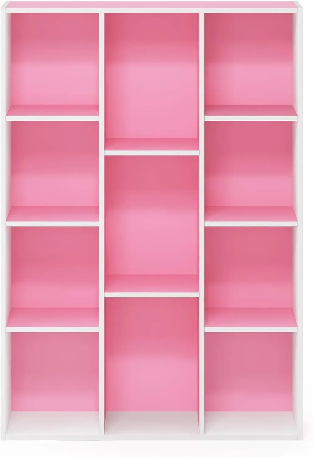 Furinno-Estante Luder Branca e Rosa, Armazenamento de livros, 11 Cubos