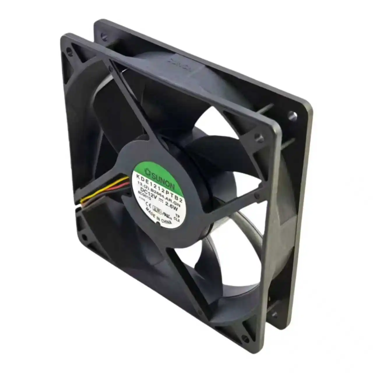 Ventilateur de refroidissement Sunon KDE1212PTB2 12025 12V 0,21A, débit d'air élevé de 91,9 CFM avec protection antivol, roulement à billes à 3 broches