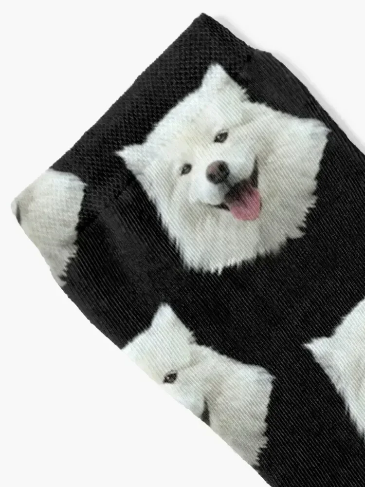 Cute Happy Samoyed Watercolor, Best Gift Idea For Samoyed Mom Samoyed Dad Owner And Lover Socks