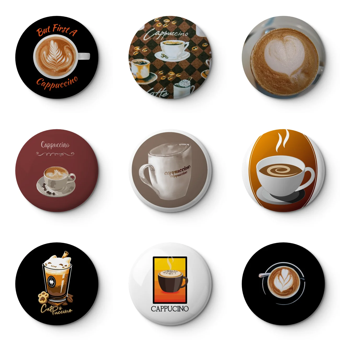 Cup A Cappuccino Soft Button Pin Customizable Metal Decor Women Jewelry Gift Cute Funny Hat Lover Lapel Pin