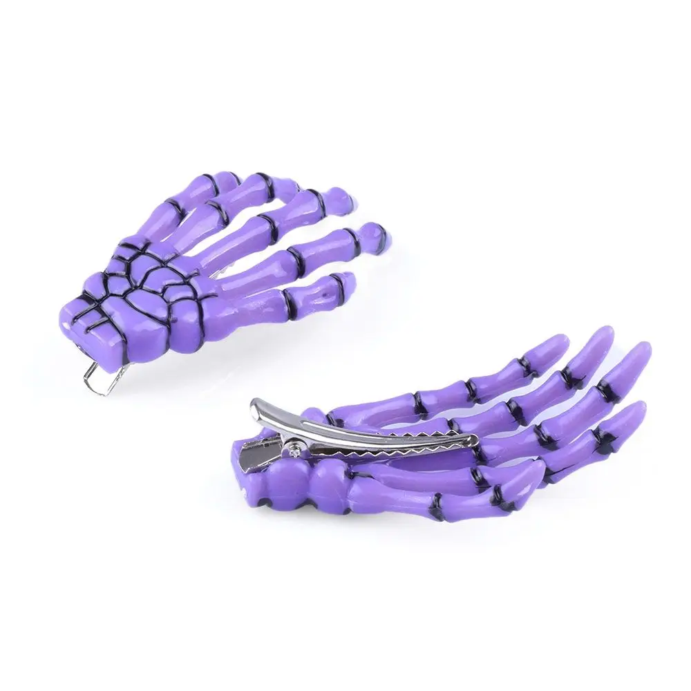 2PCS Gift Creative Design Hair Accessories Ghost Skeleton Halloween Hair Clips Hand Bone Claw Hairpin