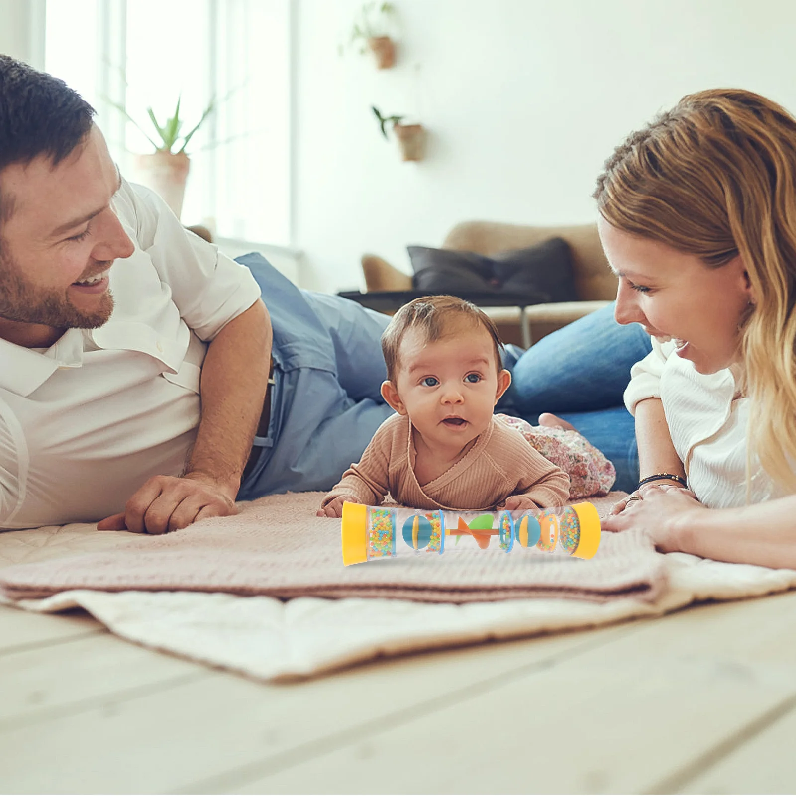 

Kids Grab Bead Rattle Creative Hand Bell Educational Kaleidoscope Early Plaything Colorful Random