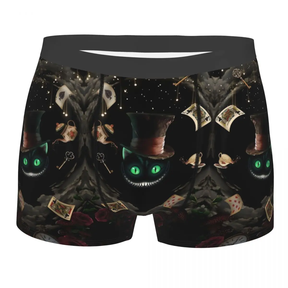 

Custom Novelty Smiling Cheshire Cat Boxers Shorts Panties Male Underpants Comfortable Cartoon Animal Briefs Underwear