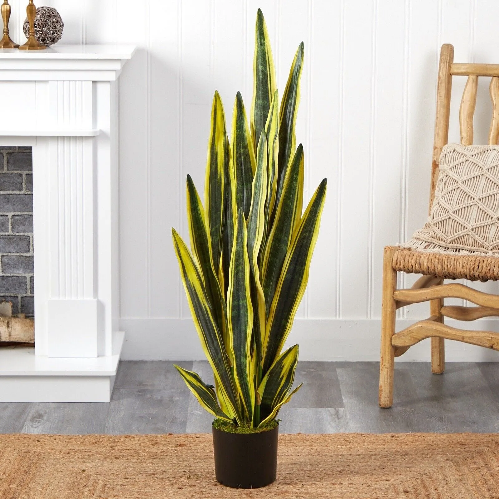 

US 4 ft Sansevieria (snake plant) artificial plant home decoration.