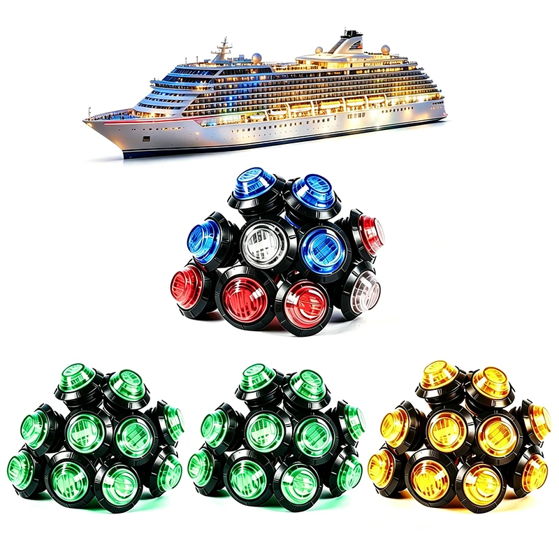 5PC/10PC Boat Navigation Round Trailer Side Marker Lights 12V 24V Yellow White Red For Trucks Clearance Lights Turn Signal Lamp