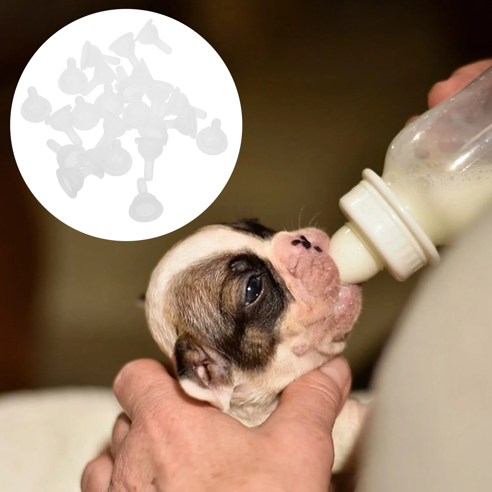 

50Pcs Silicone Pet Feeding Nipples Replacement Nursing Bottle Nipples for Kitten Puppy Small Animal Milk Bottle Accessory