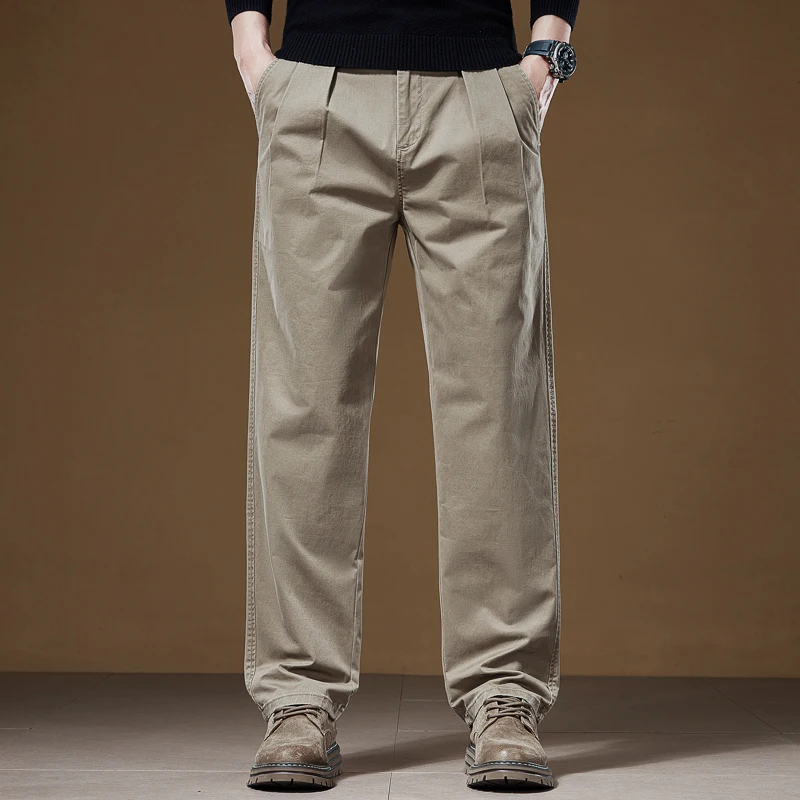 

Autumn Male Casual Pants Korean Mens Clothing Business Straight Work Trousers Solid Color Classic Versatile Man Pants Man Pants