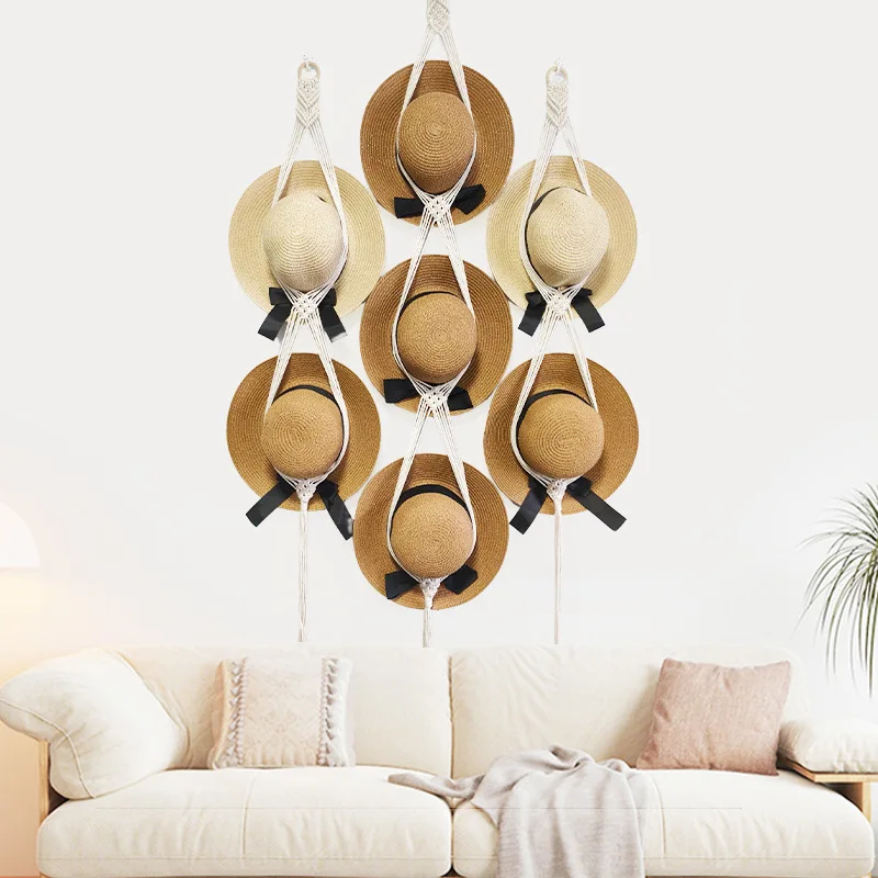 CX hat storage lanyard handwoven wall wall hanging hat display rack decoration
