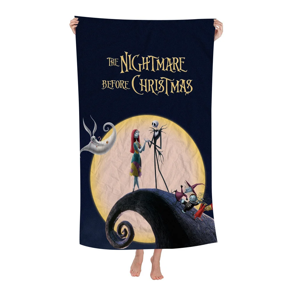 Classic Animated Movie Nightmare Before Christmas Jack coperta in microfibra asciugamani da spiaggia ad asciugatura rapida asciugamano da piscina