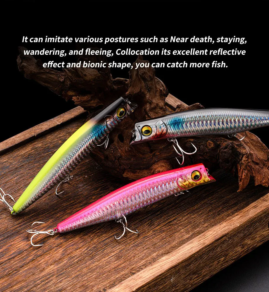 Schwimmender Minnow-Köder, Topwater, ohne Lippe, Harter Köder 12cm 21g für Topmouth-Culter und Elopichthys, Süßwasser-Angeln – Detail 10