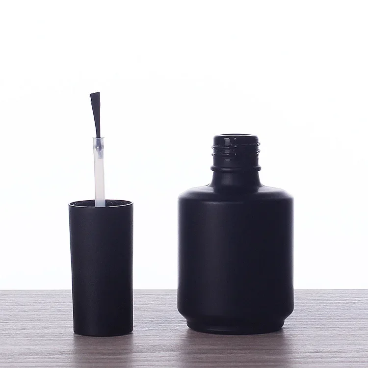 5ml 10ml 15ml Nail Polish Glass Bottle Dark Black Round Nail Polish Glue Empty Bottle Manufacturers Wholesale