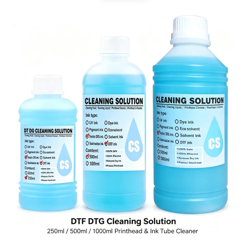 For Epson DTF DTG Ink Cleaning Solution Strong Cleaning Liquid Compatible with DX4 DX5 L1800 L805 L800 1390 I3200