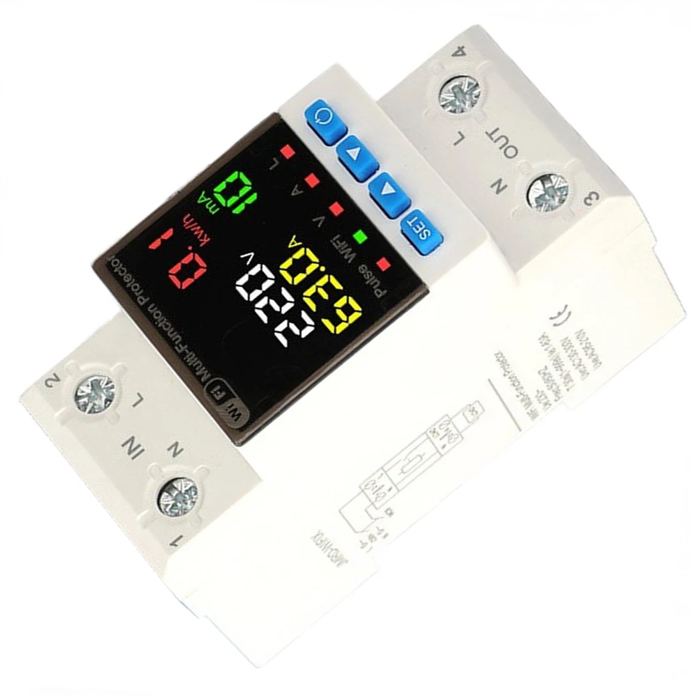 63A Protector with Voltage Current Leakage Monitoring Auto Reclosing Function for AC220V 50 60Hz Electrical Panels