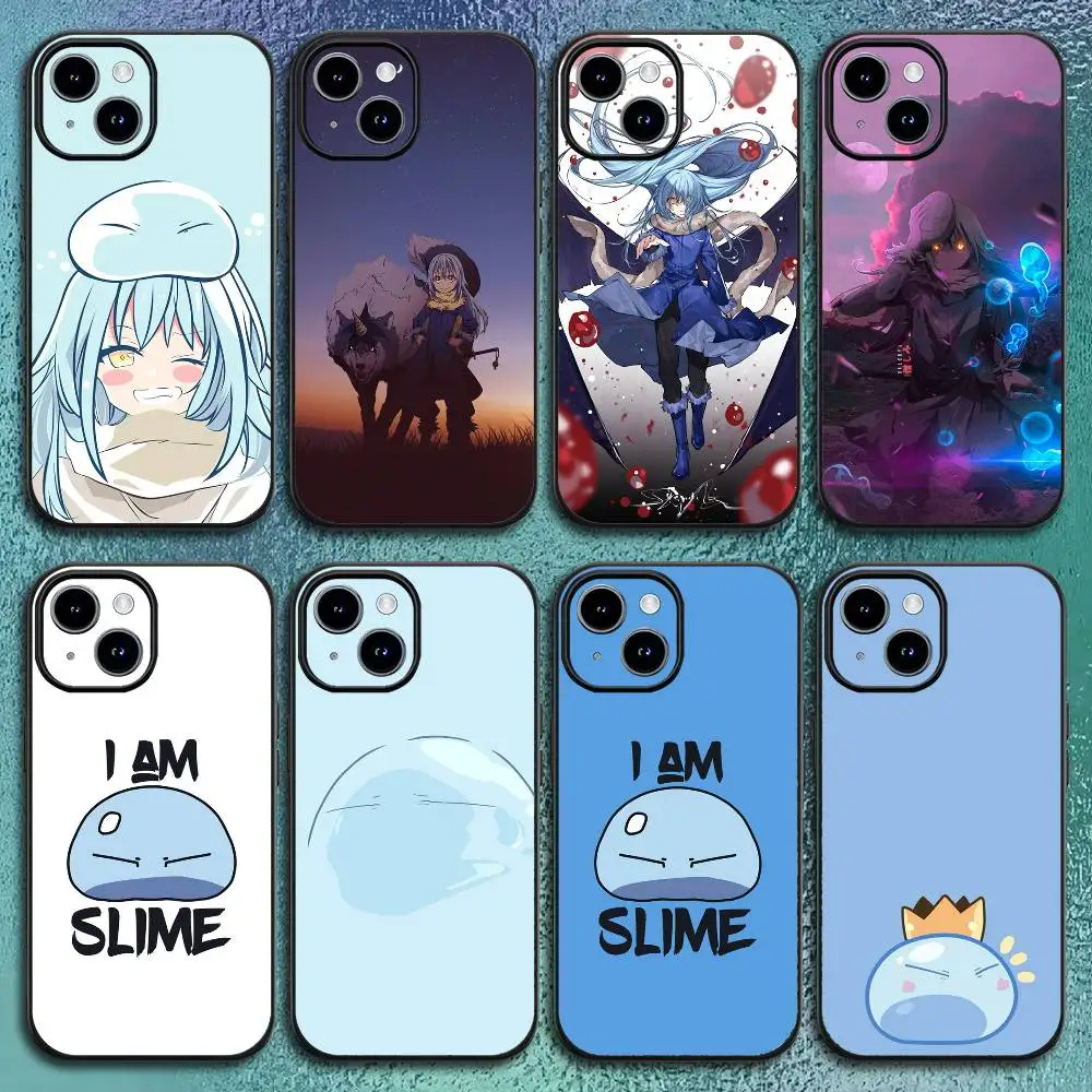 Anime R-Rimuru Tempest Phone Case For IPhone 11 12 13 14 15 16Pro Max Plus Classic black soft shell