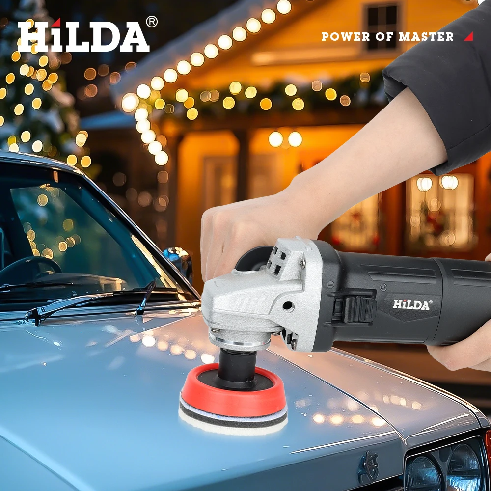 HILDA Adjustable Car Electric Polisher 3 Inch Waxing Machine Car Furniture Automobile Car Polishing Polishing Power Tools