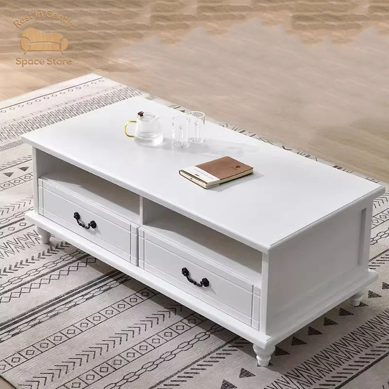 Drawers Storage Coffee Table Luxury Writing Dinner Wood Side Table Standing Moving Designer Mesas Bajas Lounge Suite Furniture