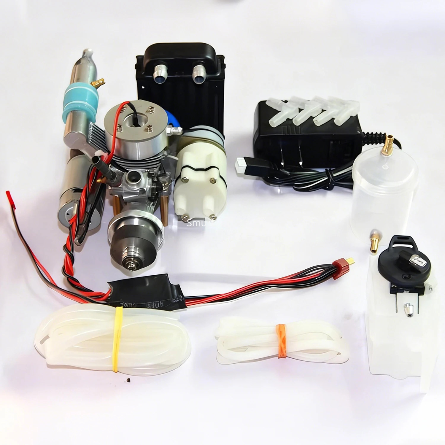 

RC миниатюрная модель двухтактного двигателя класса 15, метаноловый двигатель с водяным охлаждением, модель автомобиля/лодки, версия с электрическим запуском двигателя