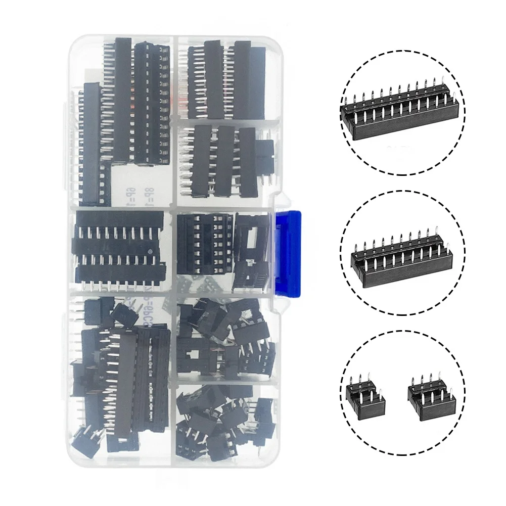 66PCS IC Chip Holder Set with 8 Specifications for For easy Identification and Secure Connections for IC Chips