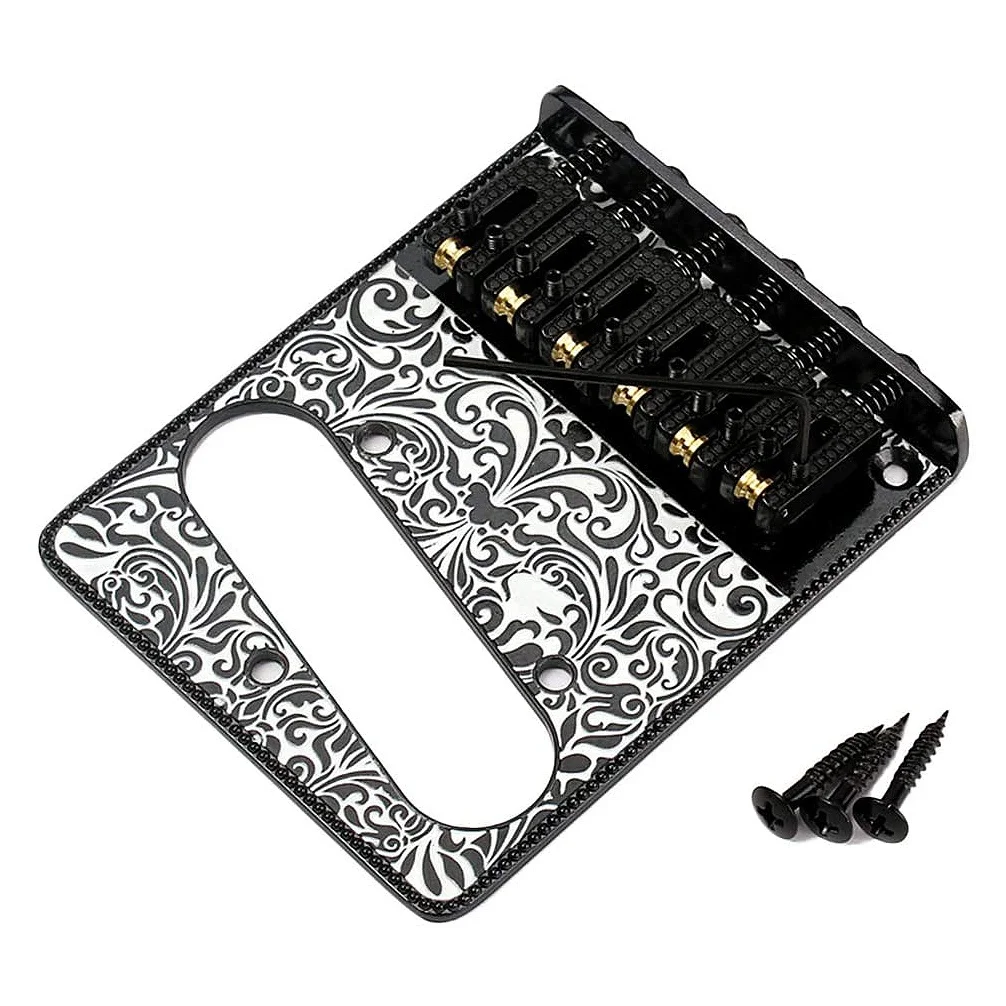 

B72A Набор слотов для звукоснимателя с седлом для электрогитары с резьбой по металлу для замены гитары Telecaster, черный