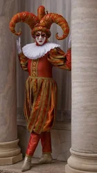 Women Men Fansy Clown’s Costume Suit With Hat Full Set Carnival of Venice Fancy Costumes Custom Made