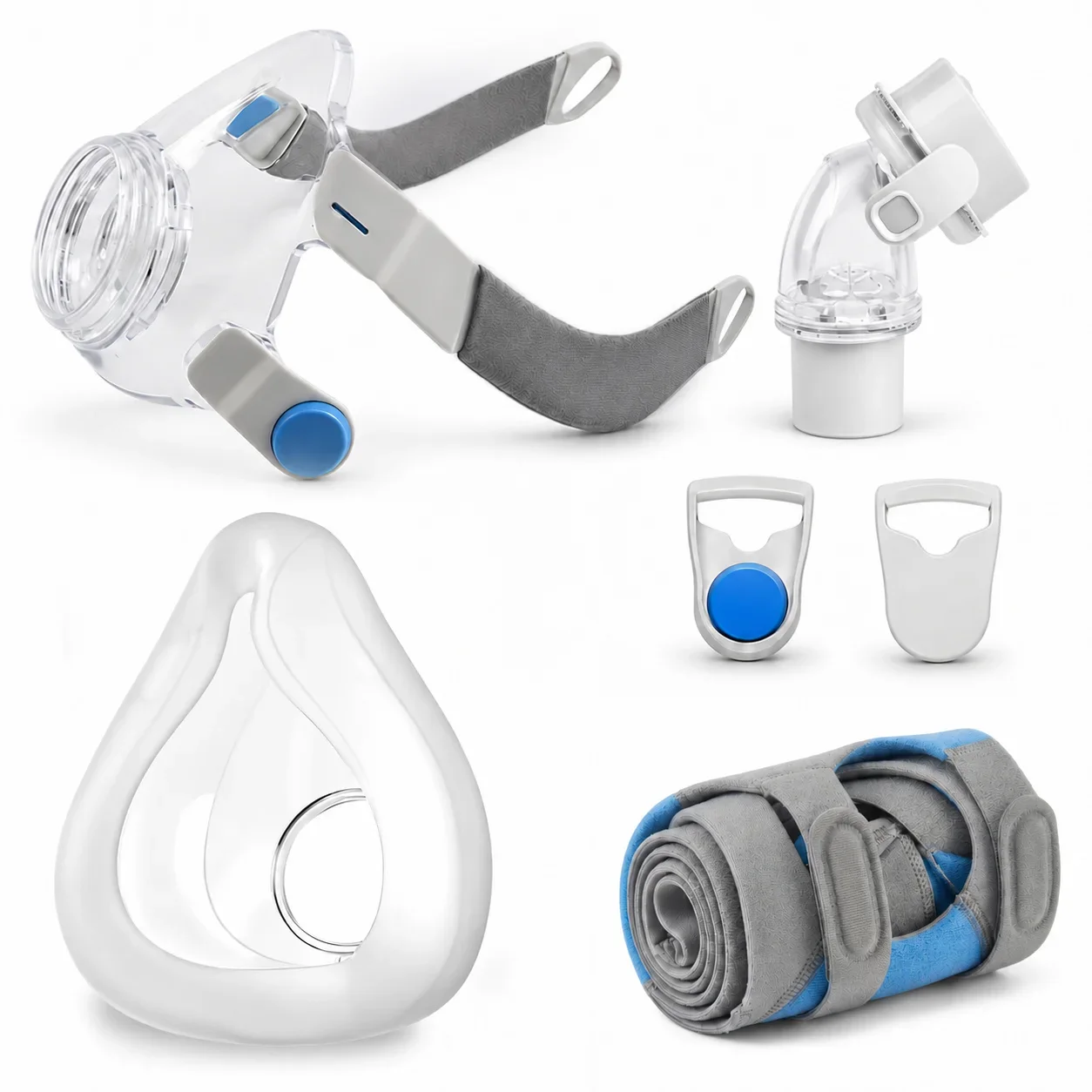 Compatible with F20 Full Face Mask Replacement Kit with Headgear Cushion Frame Elbow Connector M L Size