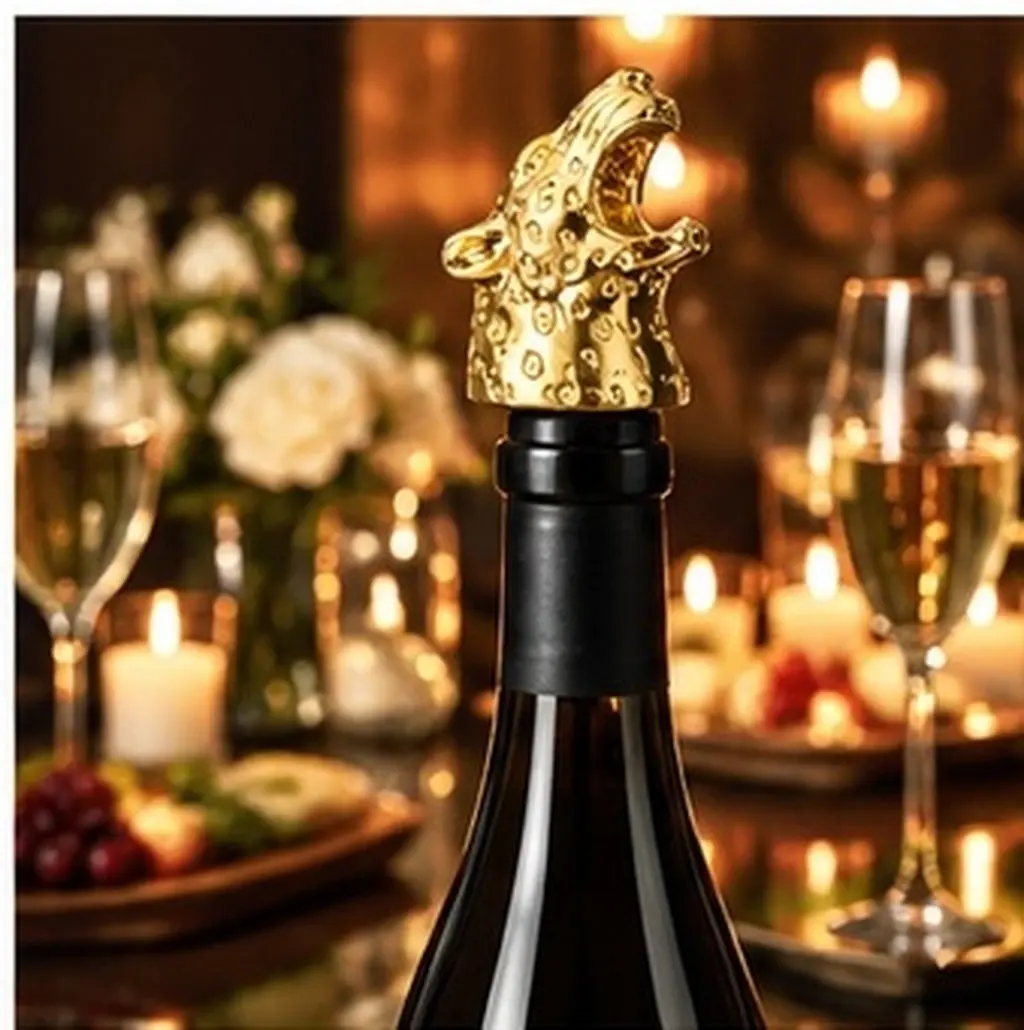 Leopard Head Wine Pourer Stopper Alloy Bottle Cap for Wine Spirits Decanting No Decanter Needed Funny Party Bar