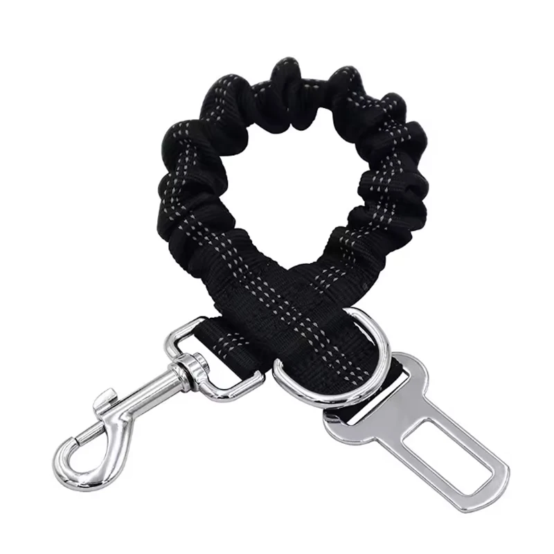 New dog Car Safety Belt Dog Safety Belt with Damping Belt and Reflective Line Adjustable Length Suitable Any Dog