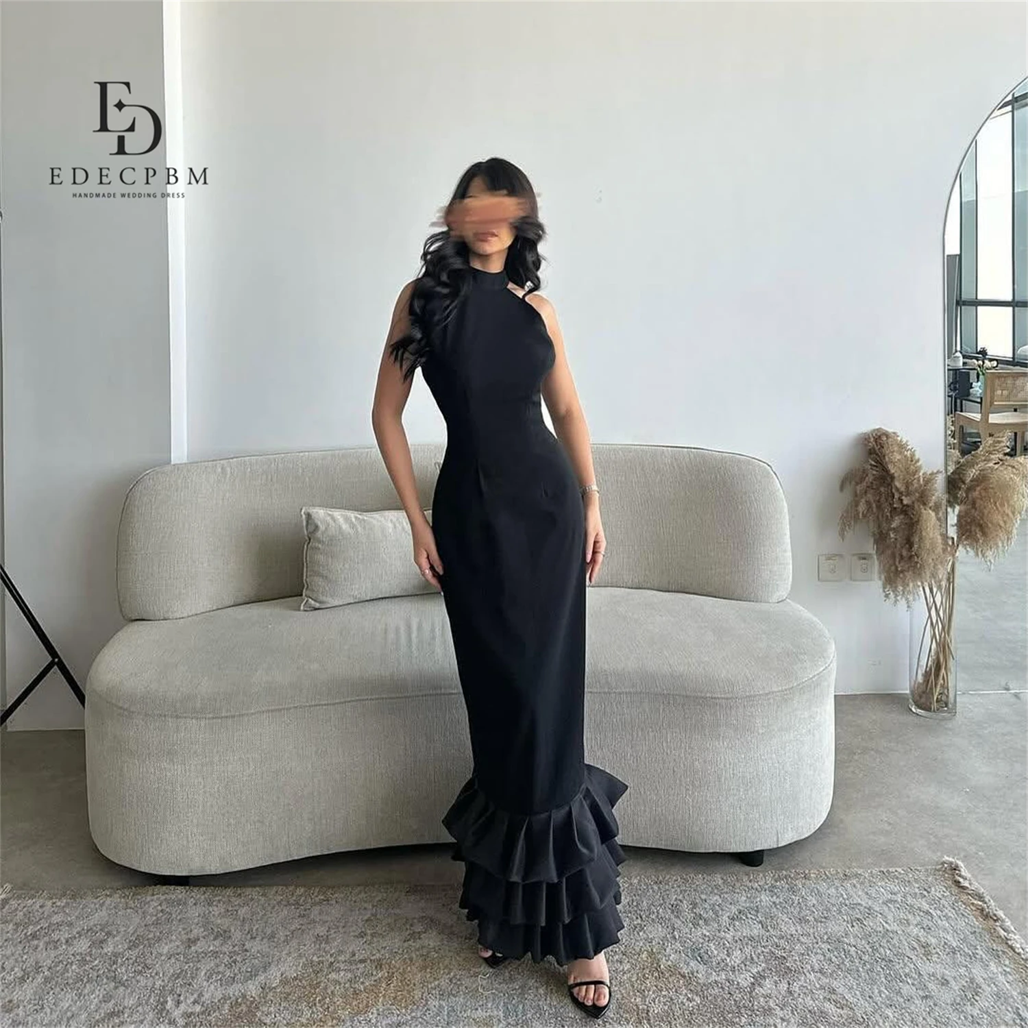 

EDECPBM Customized Sharon Happy Evening Dress for Special Occasions dresses Cocktail dresses Prom Dress Elegant black Long Dress