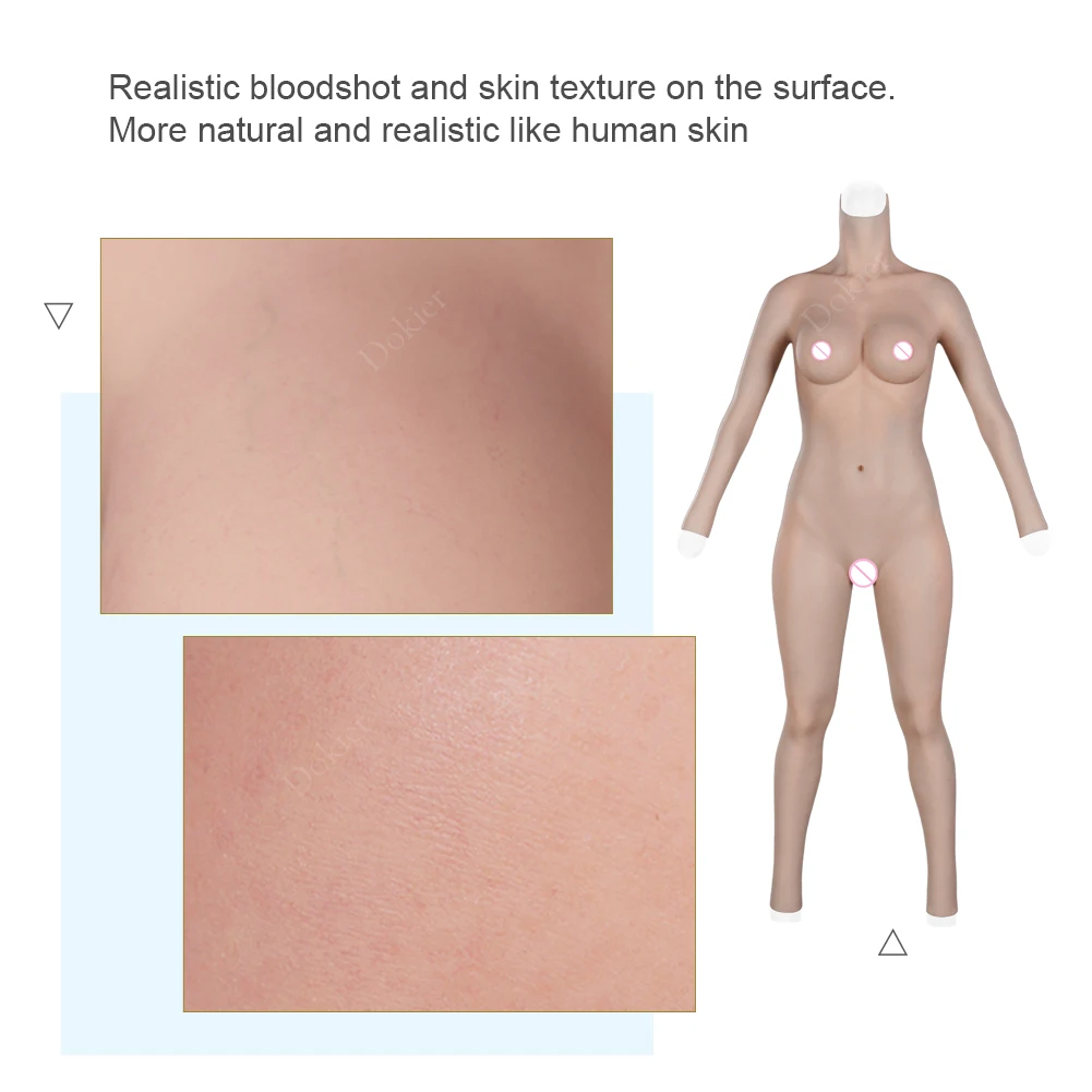 Dokier Bodysuit Pussy Body Suit Silicone Breasts Shemale Full Silicone Bodysuits Sissy Underwear Panties For Crossdress Cosplay